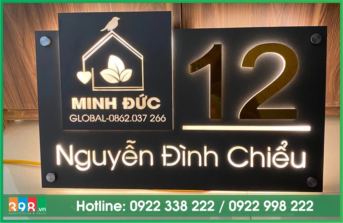 Biển số nhà đèn LED Mẫu 2
